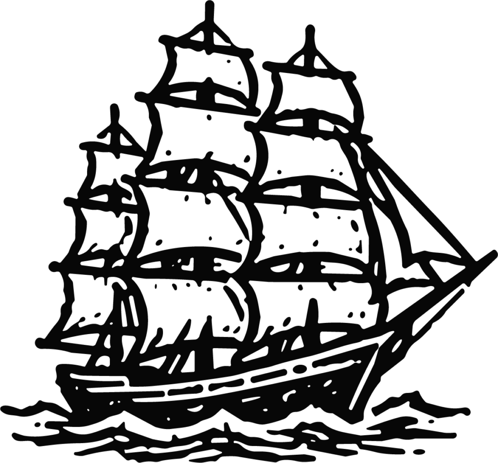 Sailing Ship SVG Tall Voyage Vector