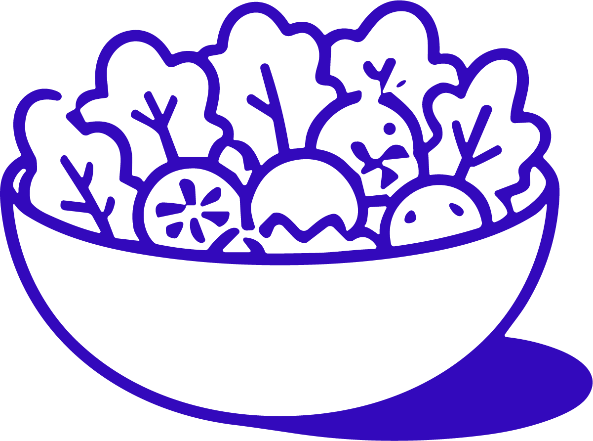 Salad Bowl SVG Fresh Outline Vector - Image 1