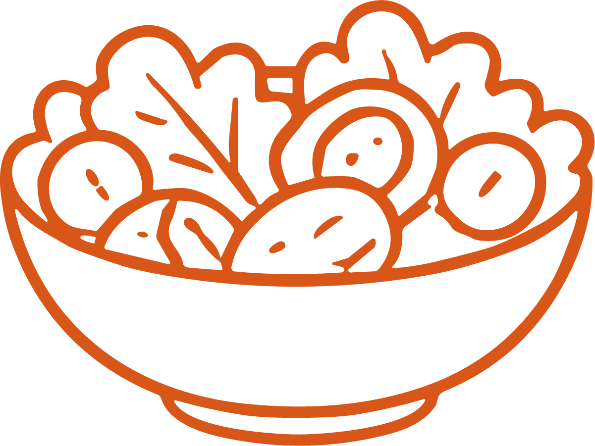 Salad Bowl SVG Fresh Outline Vector - Image 1