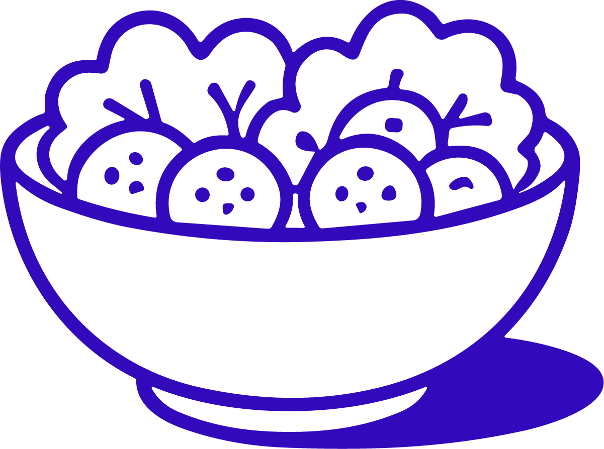 Salad Bowl SVG Fresh Outline Vector - Image 1