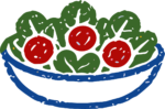 Salad Bowl SVG Fresh Doodle Vector
