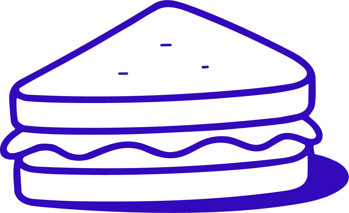 Sandwich Slice SVG Simple Outline Vector - Image 1
