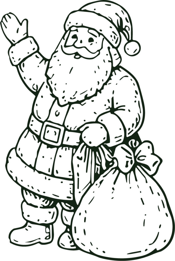 Santa Claus SVG Jolly Outline Vector
