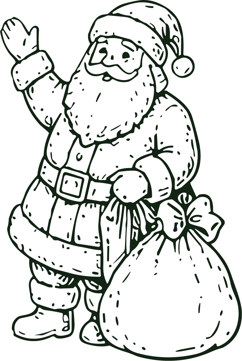 Santa Claus SVG Jolly Outline Vector - Image 1