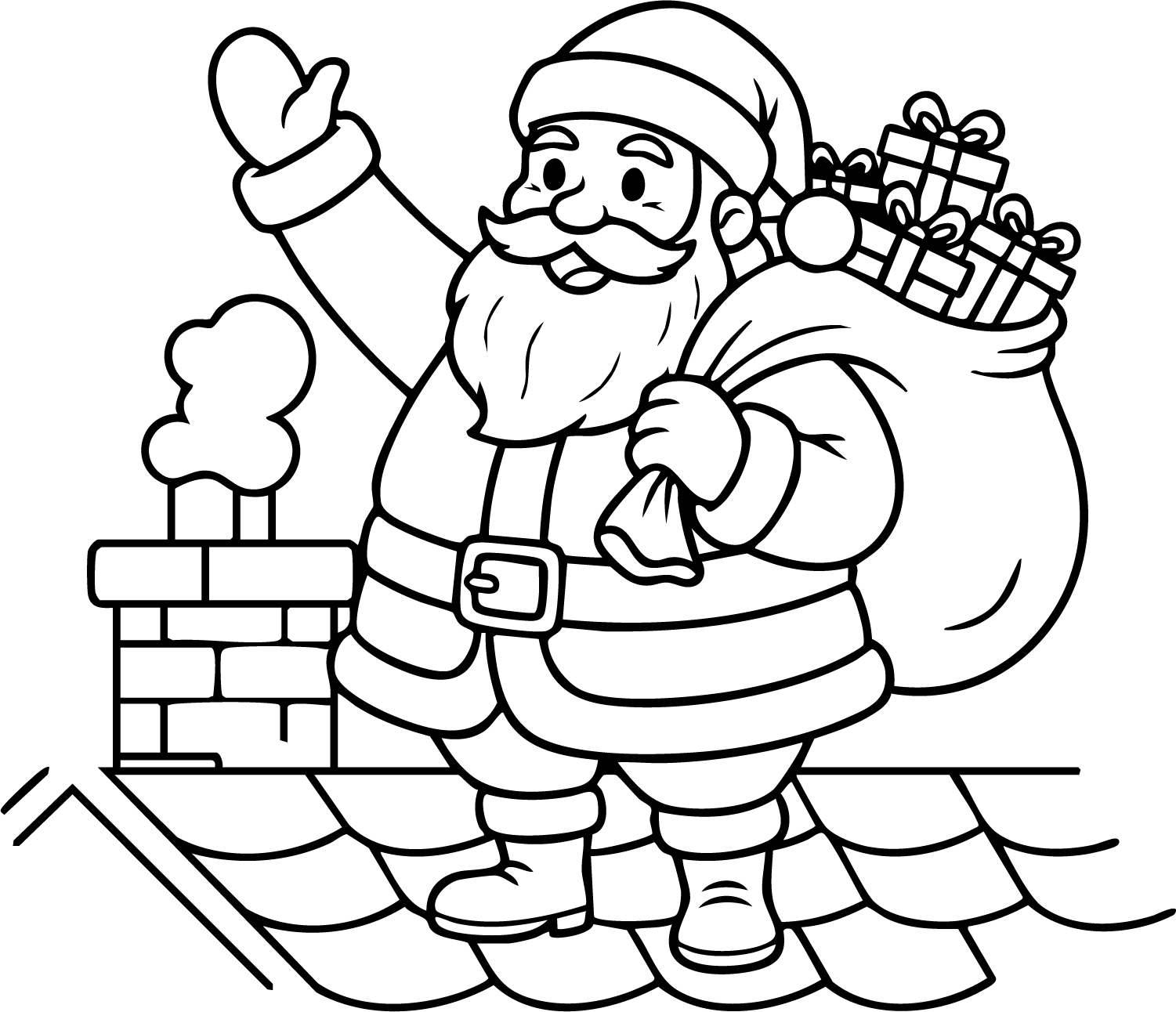 Santa Claus SVG Rooftop Greeting Vector - Image 1