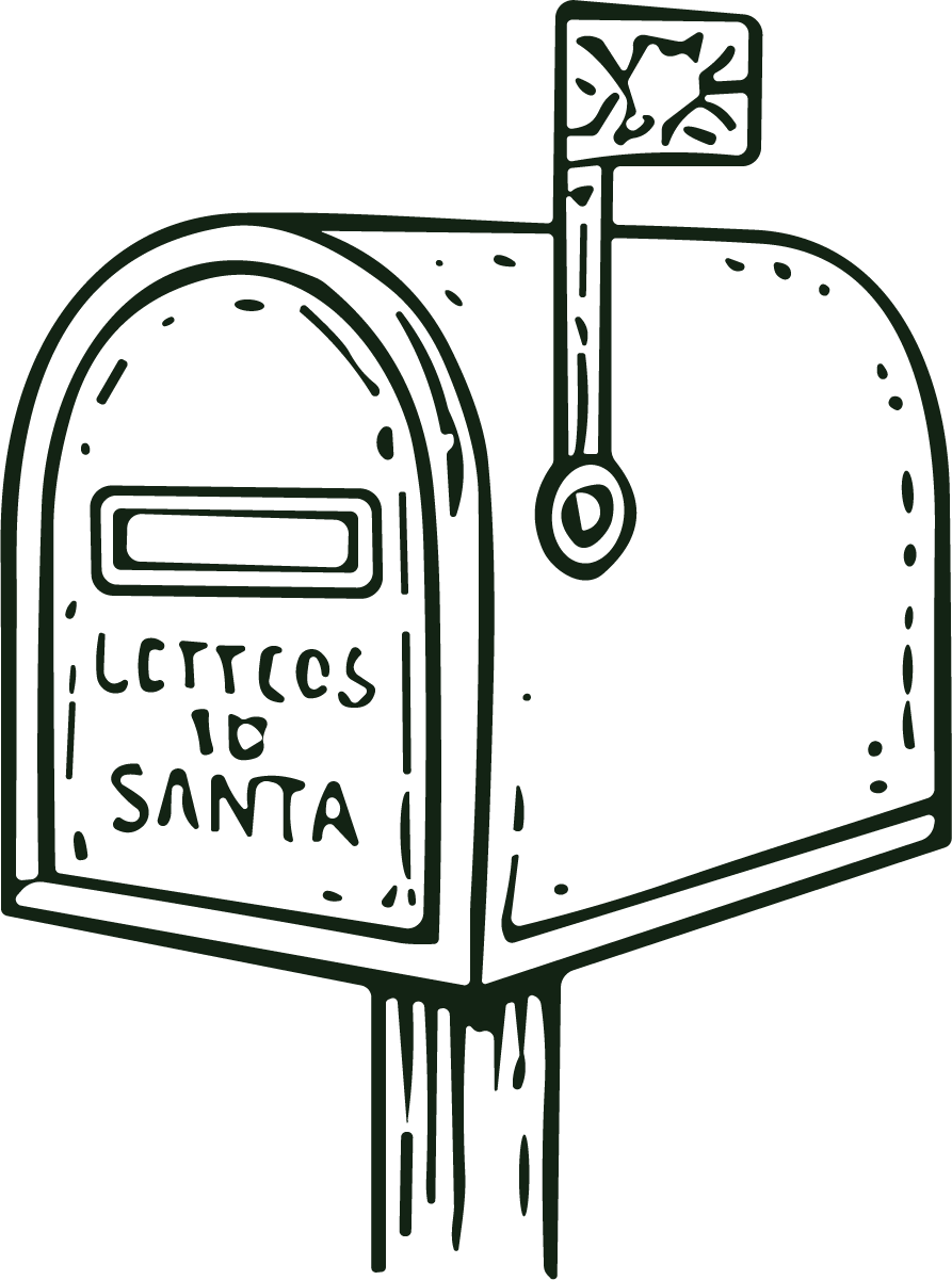 Santa Mailbox SVG Rustic Sketch Vector - Image 1