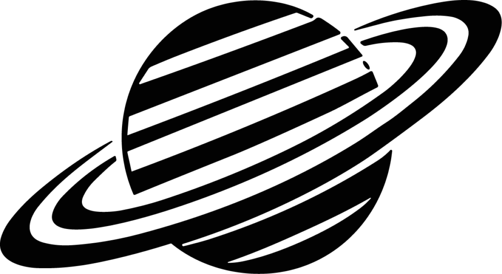Saturn Planet SVG Bold Silhouette Vector