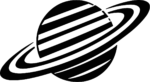 Saturn Planet SVG Bold Silhouette Vector
