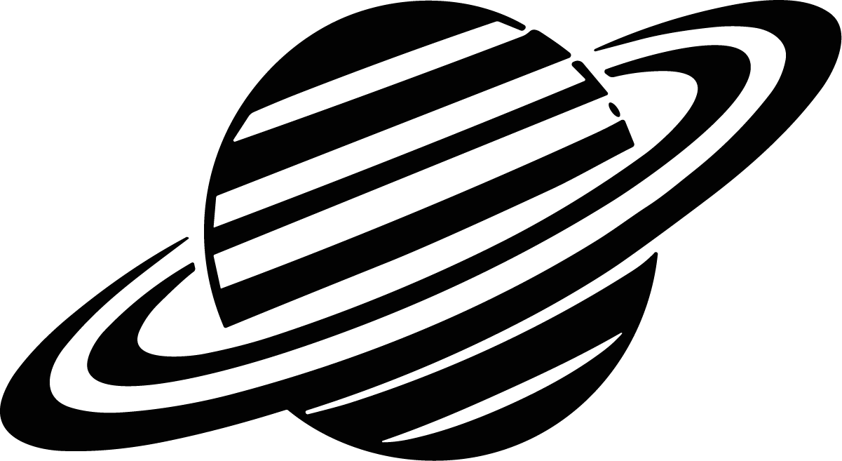 Saturn Planet SVG Bold Silhouette Vector - Image 1