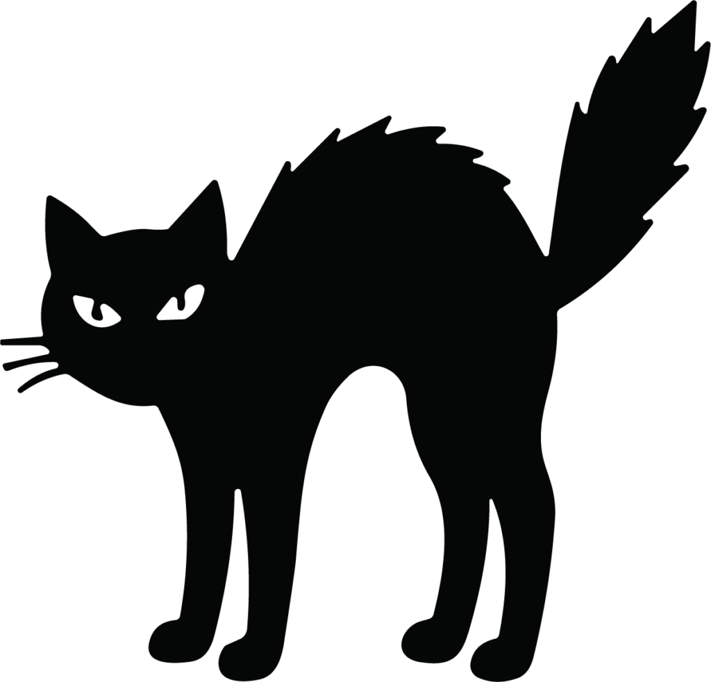 Scared Black Cat SVG Spooky Silhouette Vector