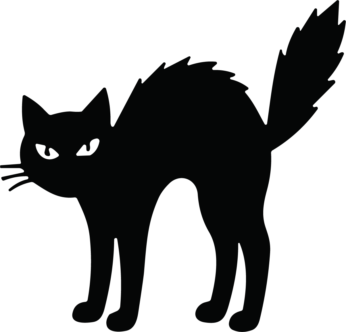 Scared Black Cat SVG Spooky Silhouette Vector - Image 1
