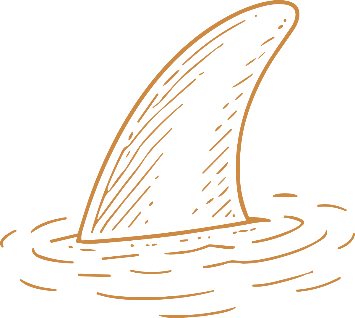 Shark Fin SVG Sketchy Ocean Vector - Image 1