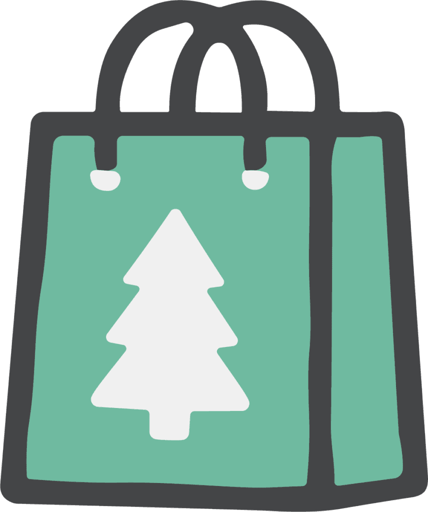 Shopping Bag Tree SVG Festive Simplicity Vector