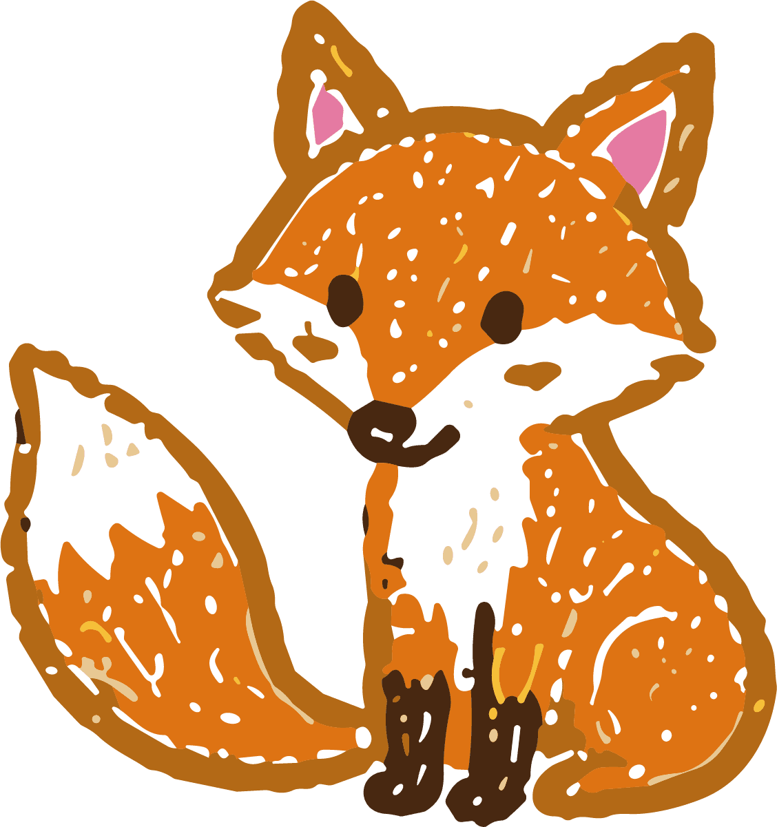 Sitting Fox SVG Whimsical Woodland Vector - Image 1
