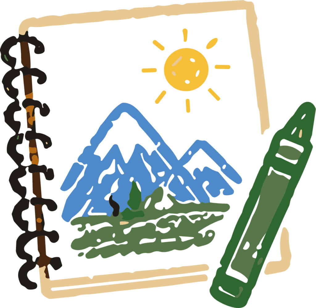Sketchbook Landscape SVG Sunny Doodle Vector