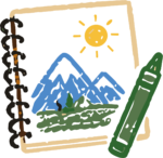 Sketchbook Landscape SVG Sunny Doodle Vector