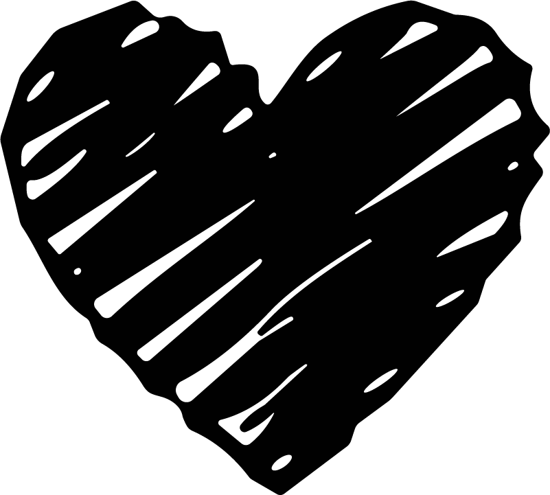 Sketched Heart SVG Bold Scribbled Vector