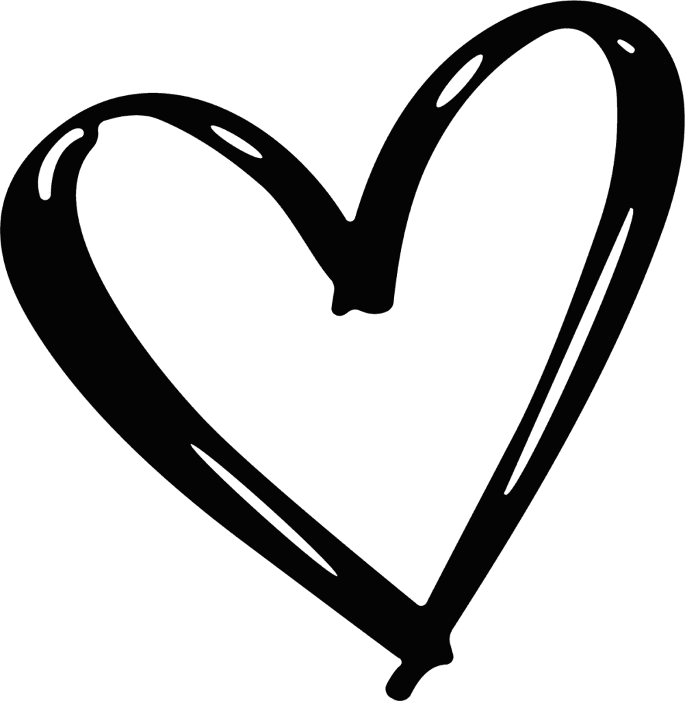 Sketched Heart SVG Bold Brushstroke Vector