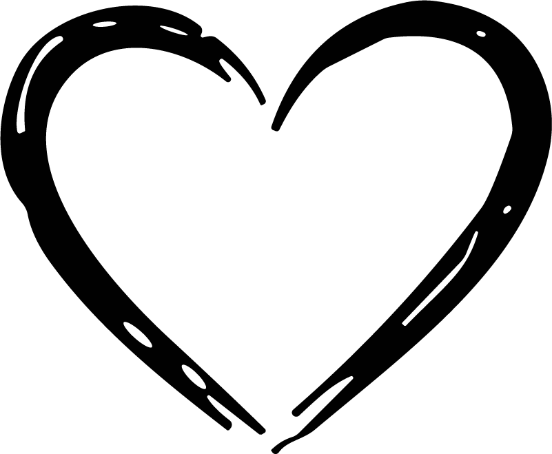 Sketchy Heart SVG Bold Brushstroke Vector