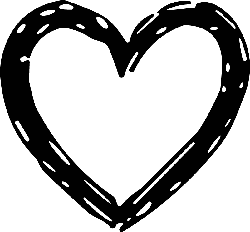 Sketchy Heart SVG Rough Ink Vector