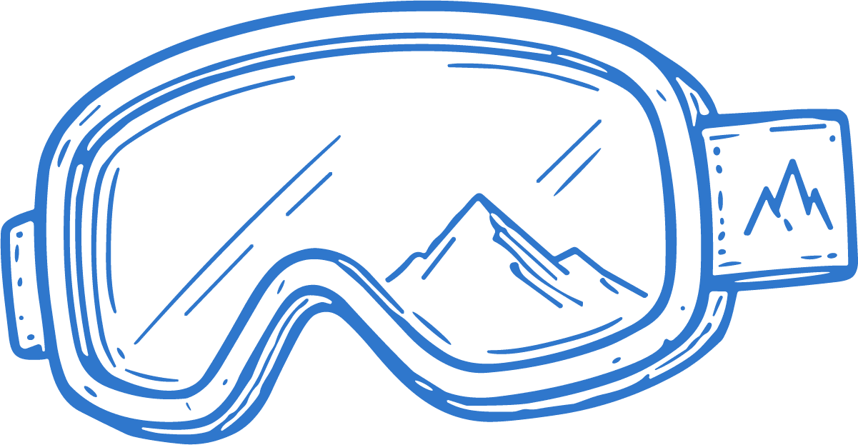 Ski Goggles SVG Mountain Reflection Vector - Image 1