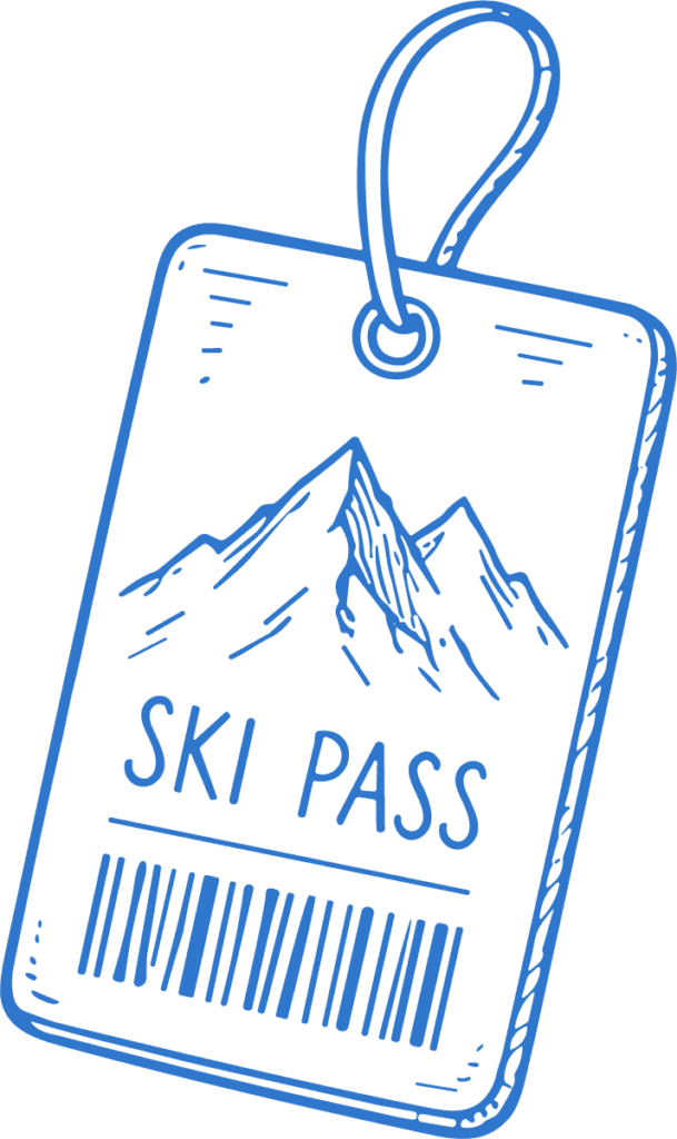 Ski Pass Tag SVG Alpine Sketch Vector