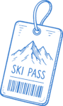 Ski Pass Tag SVG Alpine Sketch Vector