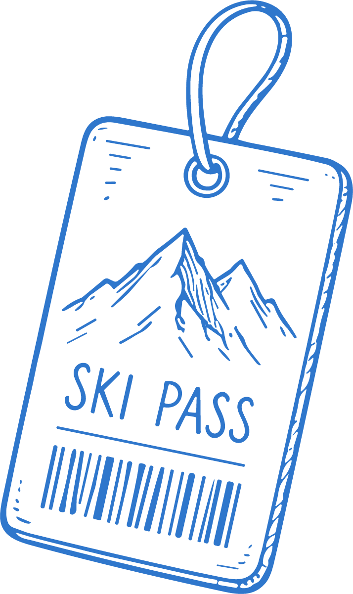 Ski Pass Tag SVG Alpine Sketch Vector - Image 1