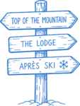 Ski Resort Signpost SVG Rustic Wooden Vector
