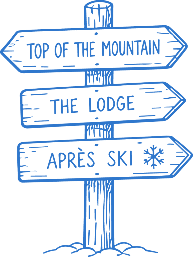 Ski Resort Signpost SVG Rustic Wooden Vector