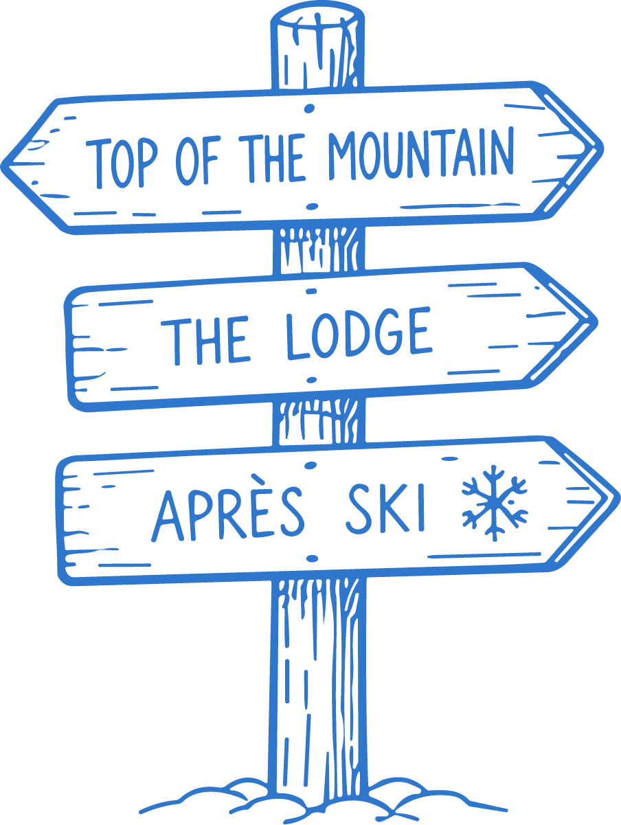 Ski Resort Signpost SVG Rustic Wooden Vector - Image 1