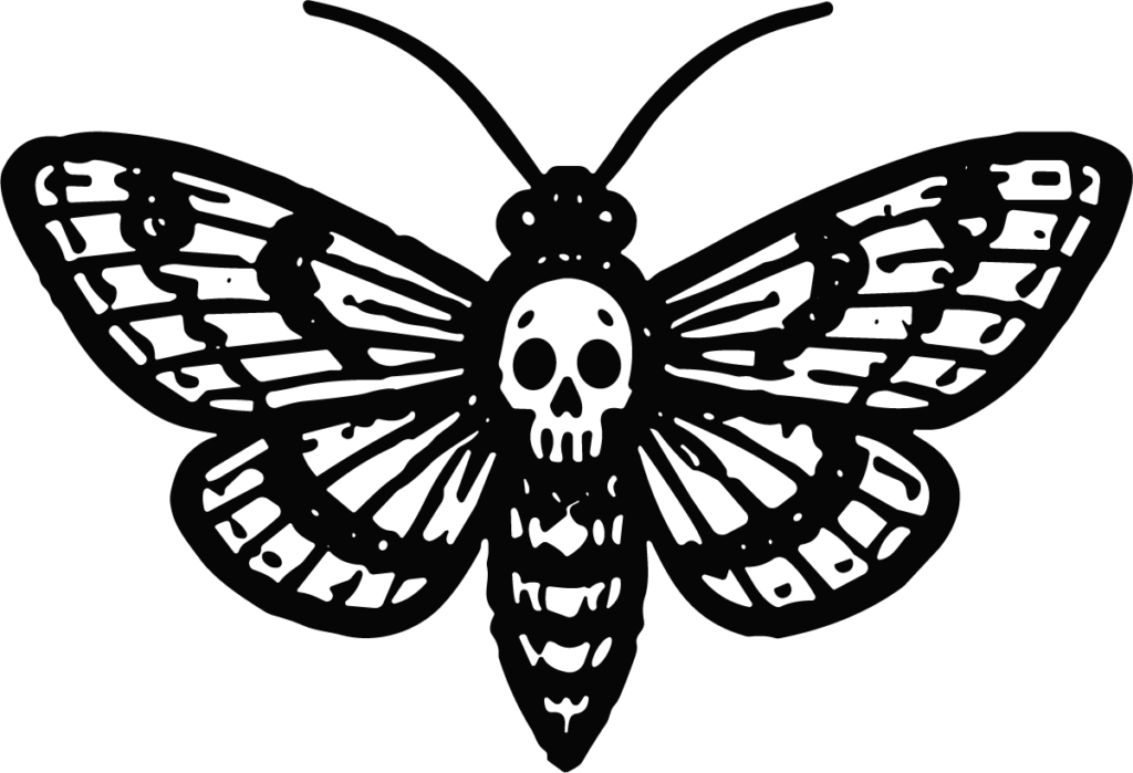Skull Moth SVG Gothic Engraving Vector