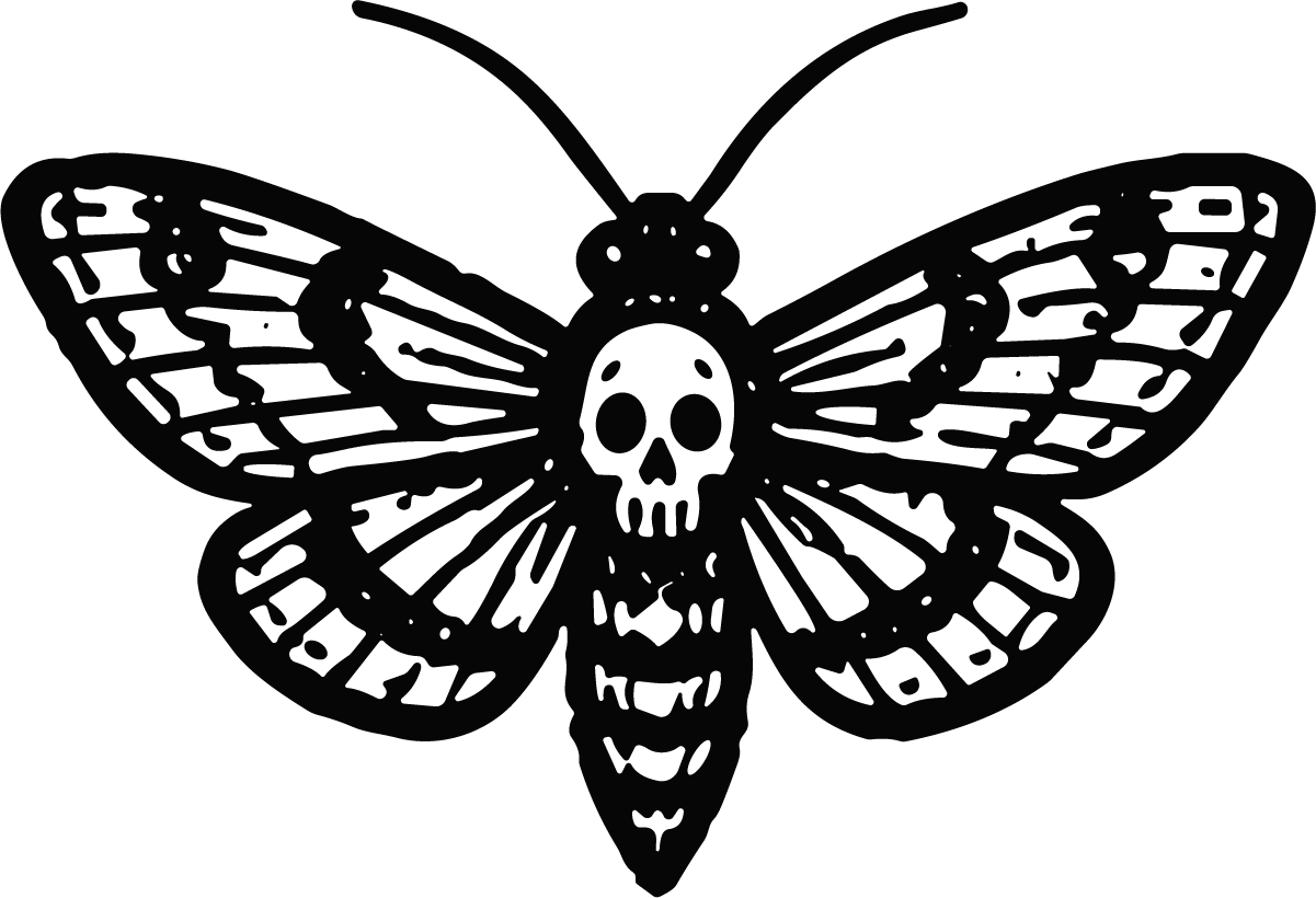 Skull Moth SVG Gothic Engraving Vector - Image 1
