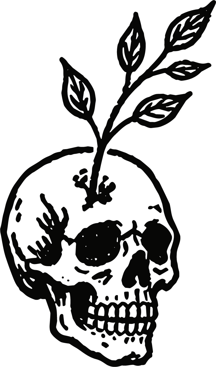 Skull With Sprouting Plant SVG Bold Blackwork Vector - Image 1