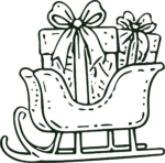 Sleigh With Gifts SVG Festive Outline Vector