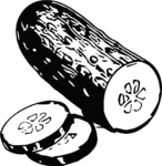 Sliced Cucumber Bold Black Outline Vector