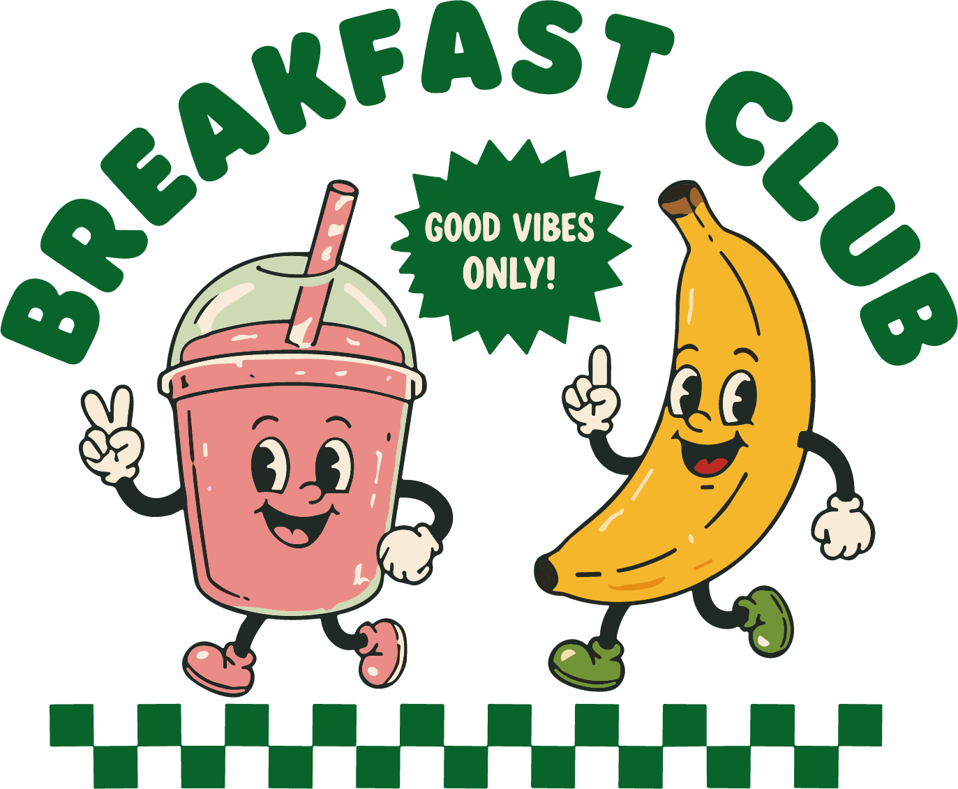 Smoothie Banana Duo SVG Retro Breakfast Vector - Image 1