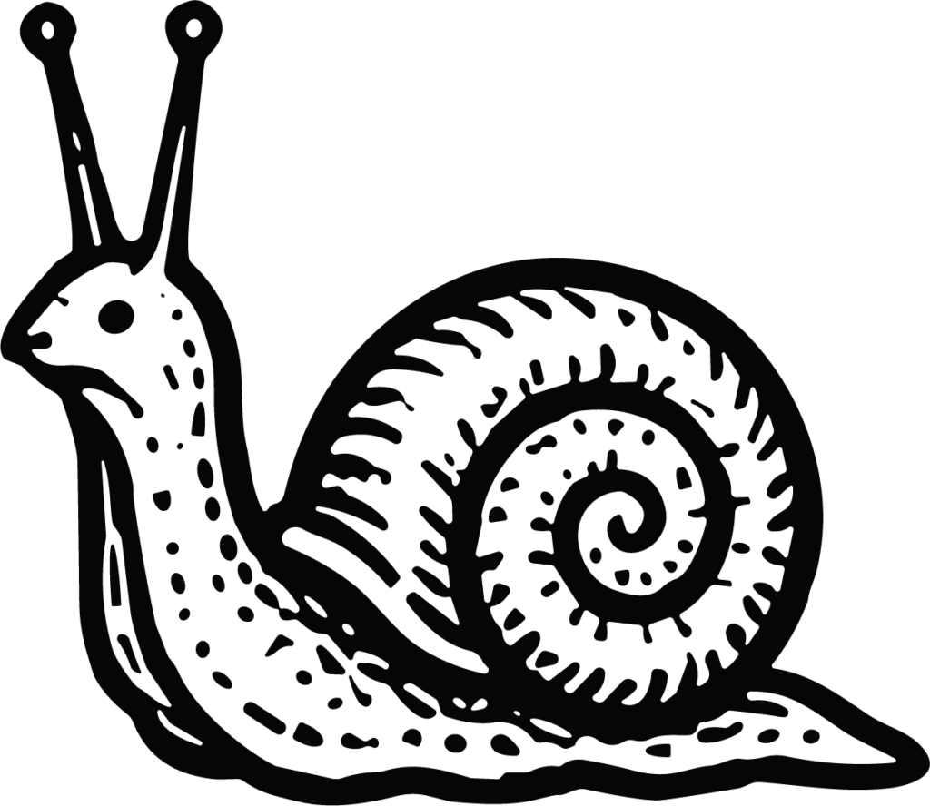 Snail SVG Bold Ink Sketch Vector