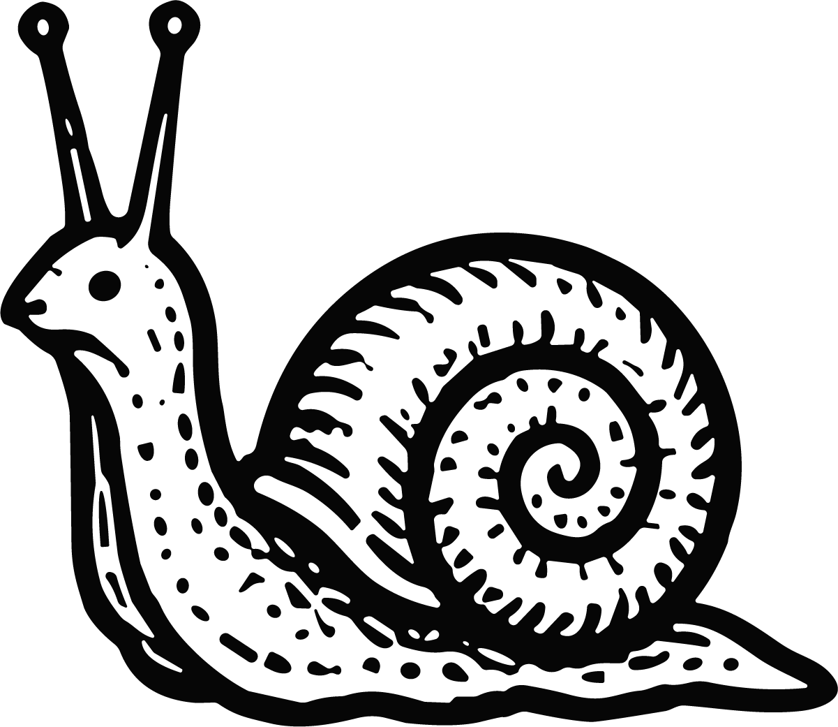 Snail SVG Bold Ink Sketch Vector - Image 1