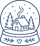 Snow Globe Cabin SVG Cozy Winter Scene Vector