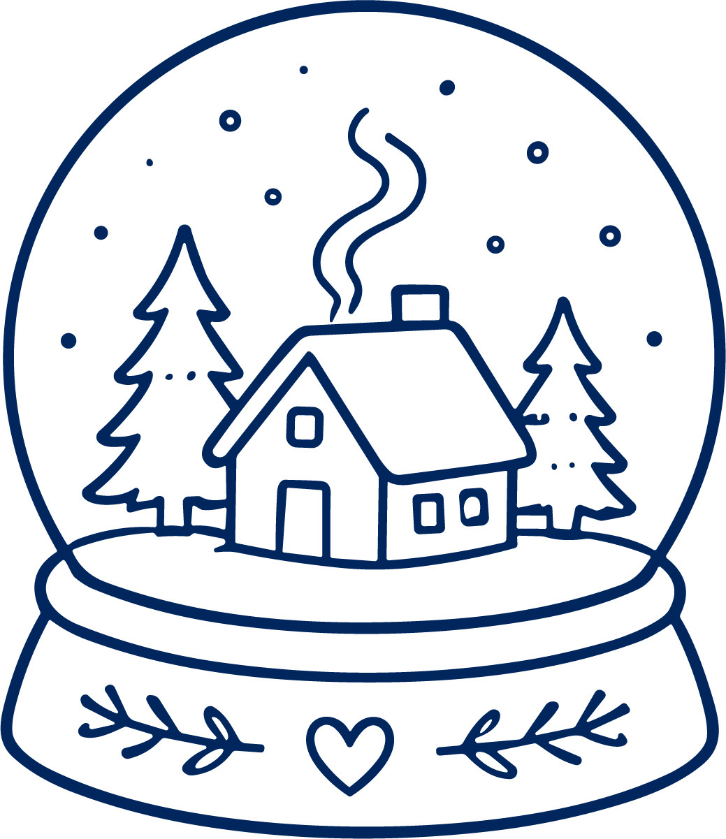 Snow Globe Cabin SVG Cozy Winter Scene Vector - Image 1