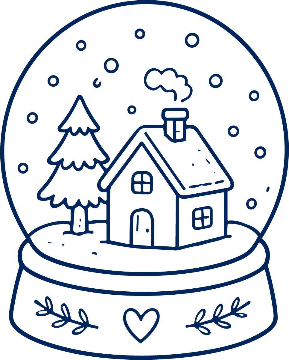 Snow Globe Cottage SVG Cozy Winter Scene Vector - Image 1