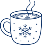 Snowflake Mug SVG Cozy Winter Sketch Vector