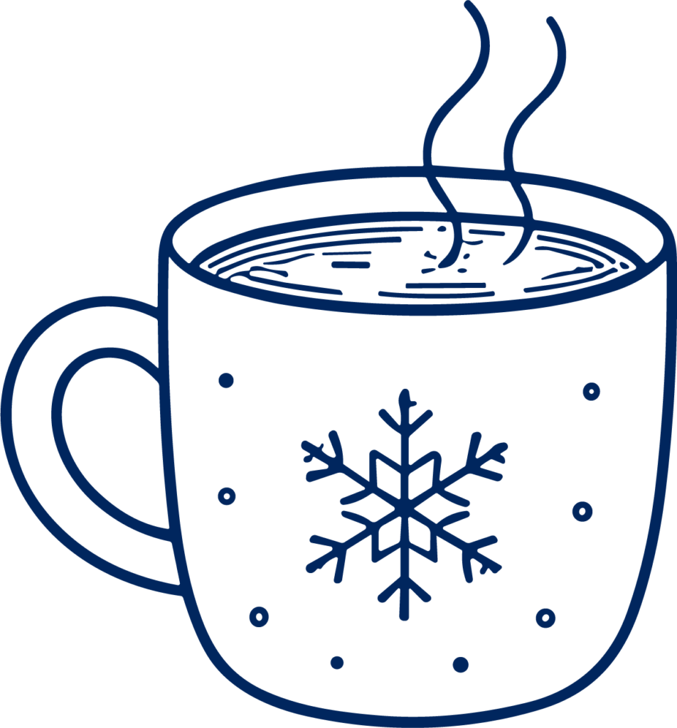Snowflake Mug SVG Cozy Winter Sketch Vector