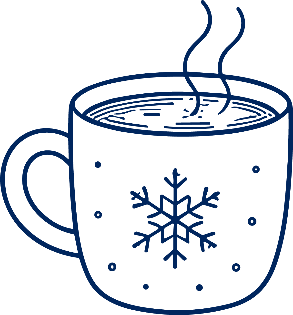 Snowflake Mug SVG Cozy Winter Sketch Vector - Image 1