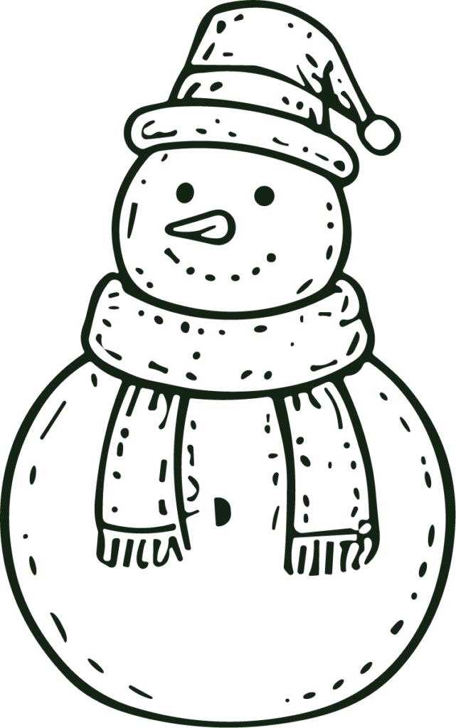 Snowman SVG Cozy Winter Line Art Vector