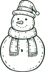Snowman SVG Cozy Winter Line Art Vector