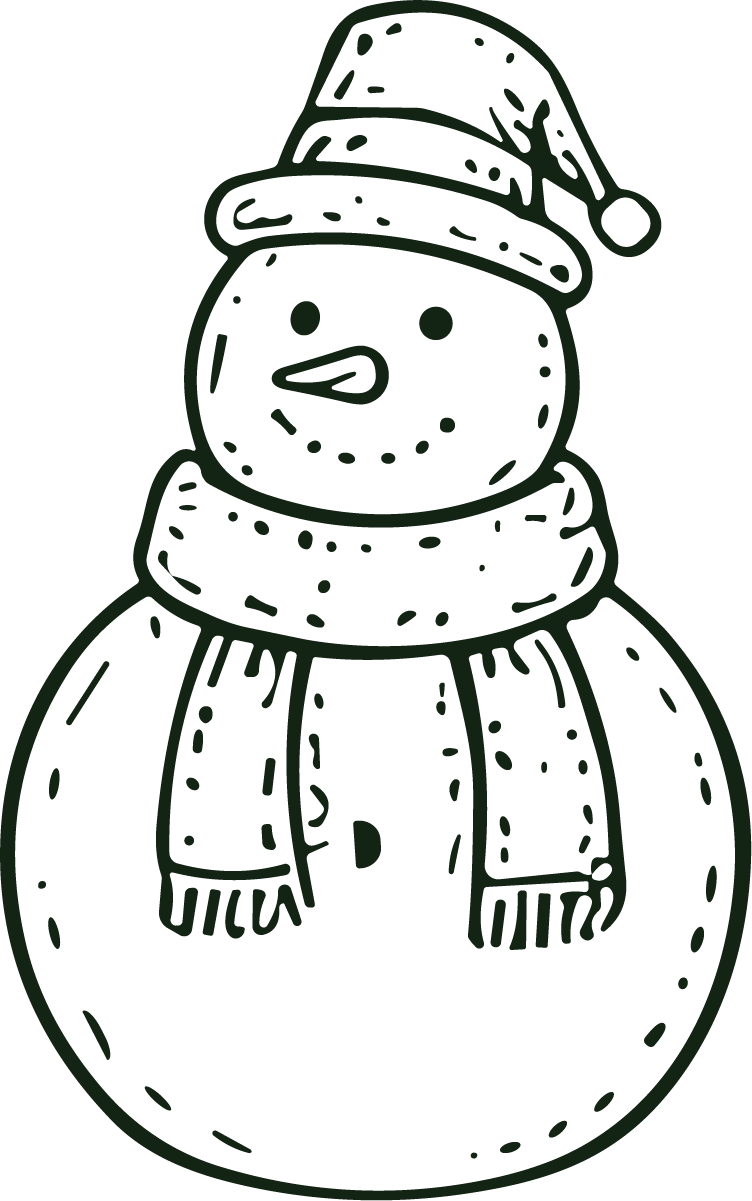 Snowman SVG Cozy Winter Line Art Vector - Image 1