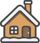 Snowy Cottage House SVG Cozy Winter Vector