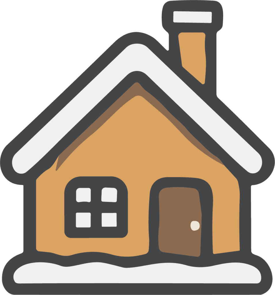 Snowy Cottage House SVG Cozy Winter Vector